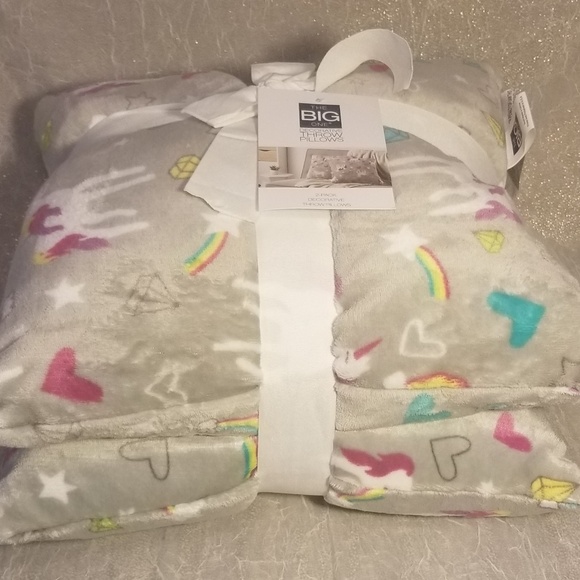 The Big One Plush Pillows 2 Unicorns Gray 16" - Picture 6 of 8